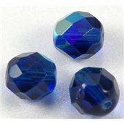 Firepolished Crystal Dark Aqua AB 8mm ea