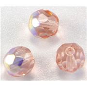 Firepolished Crystal Peach AB 8mm ea