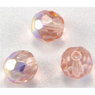Firepolished Crystal Peach AB 8mm ea