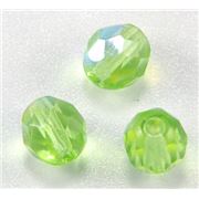 Firepolished Crystal Peridot AB 8mm ea