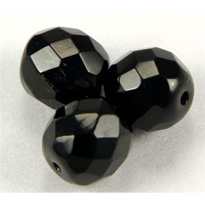Firepolished Crystal Jet Opaque 8mm ea