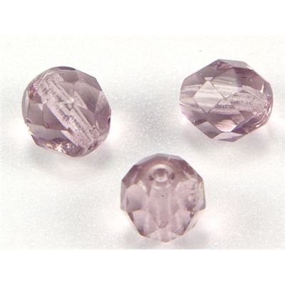 Firepolished Crystal Amethyst 8mm ea
