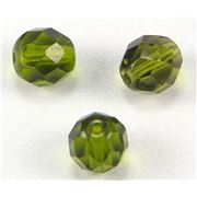 Firepolished Crystal Dark Olive 8mm ea