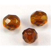 Firepolished Crystal Dark Topaz 8mm ea
