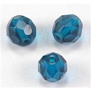 Firepolished Crystal Dark Turquoise 8mm ea