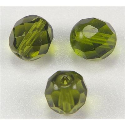 Firepolished Crystal Olive 8mm ea