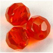 Firepolished Crystal Orange 8mm ea