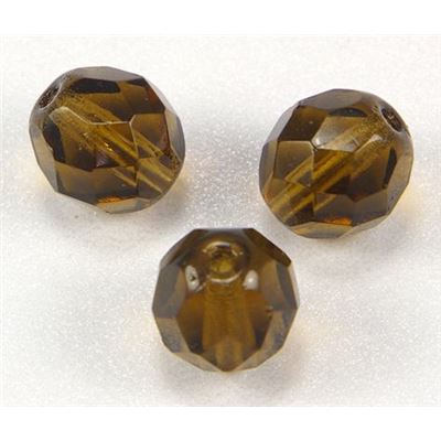 Firepolished Crystal Smokey Topaz 8mm ea