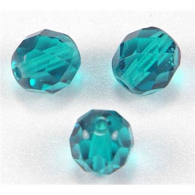 Firepolished Crystal Teal 8mm ea