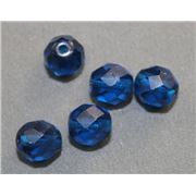 Firepolished Crystal Turquoise 8mm ea