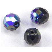 Firepolished Crystal Jet AB 10mm ea