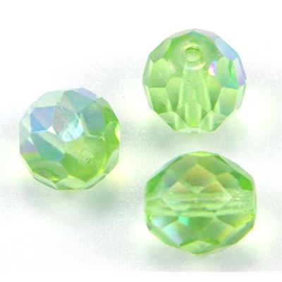 Firepolished Crystal Peridot AB 10mm ea