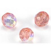 Firepolished Crystal Pink AB 10mm ea