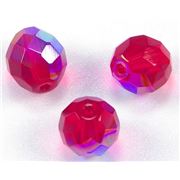 Firepolished Crystal Siam AB 10mm ea