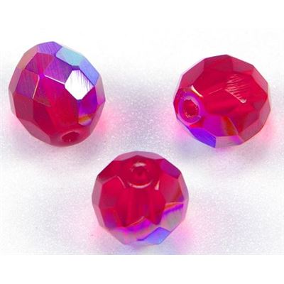 Firepolished Crystal Siam AB 10mm ea