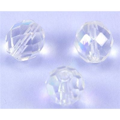 Firepolished Crystal Clear AB 10mm ea