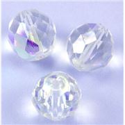 Firepolished Crystal Clear AB 12mm ea