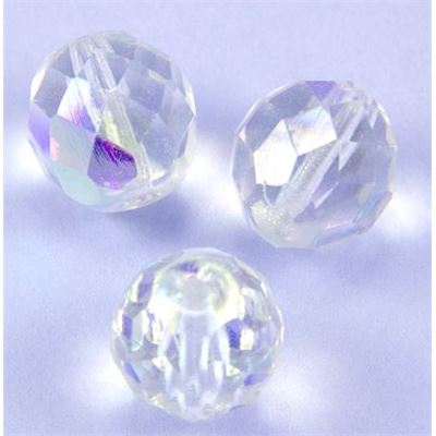 Firepolished Crystal Clear AB 12mm ea