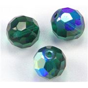 Firepolished Crystal Emerald AB 12mm ea
