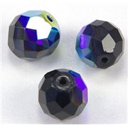 Firepolished Crystal Jet AB 12mm ea