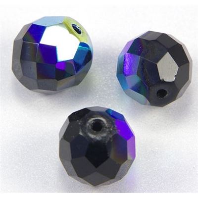 Firepolished Crystal Jet AB 12mm ea