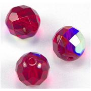 Firepolished Crystal Siam AB 12mm ea