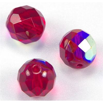 Firepolished Crystal Siam AB 12mm ea