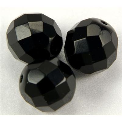 Firepolished Crystal Jet Opaque 12mm ea