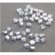 Firepolished Crystal Silver 4mm ea