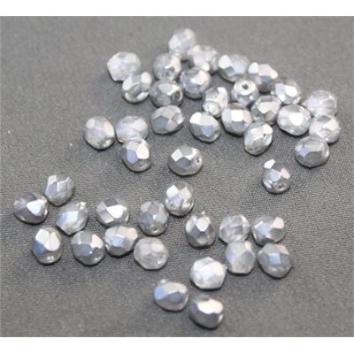 Firepolished Crystal Silver 4mm ea
