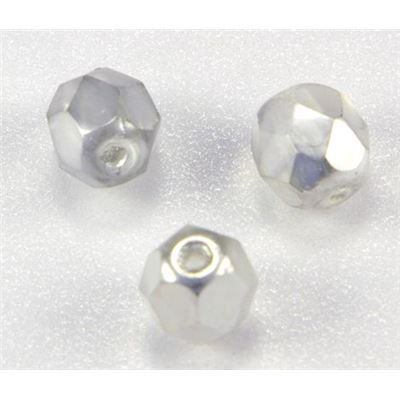 Firepolished Crystal Silver 6mm ea