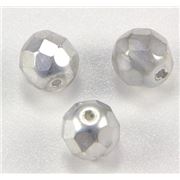 Firepolished Crystal Metallic Silver 8mm ea