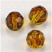 Firepolished Crystal 2 Tone Topaz/Dark Topaz 8mm ea