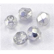 Firepolished Crystal Full Coat Silver 4mm ea