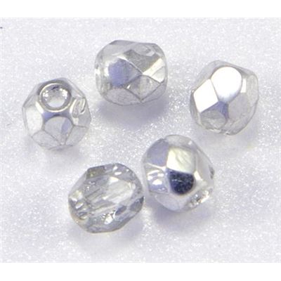Firepolished Crystal Full Coat Silver 4mm ea