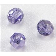 Firepolished Crystal Light Purple Half Coat 6mm ea
