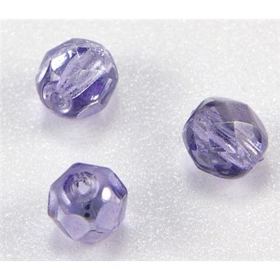 Firepolished Crystal Light Purple Half Coat 6mm ea