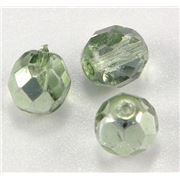 Firepolished Crystal Pale Green Half Coat 8mm ea