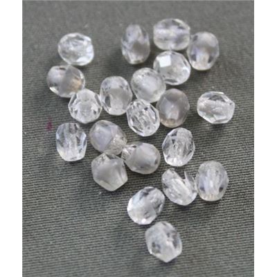 Firepolished Crystal Crystal/Grey Transparent 4mm ea