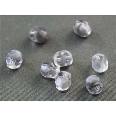 Firepolished Crystal Crystal/Grey 6mm ea
