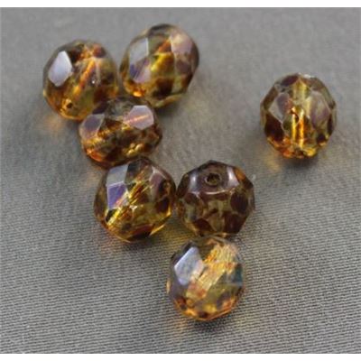 Firepolished Crystal Crystal/Picasso 8mm ea