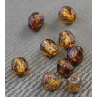 Firepolished Crystal Crystal/Picasso Matte 6mm ea