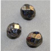 Firepolished Crystal Gold/Topaz Metallic 8mm ea