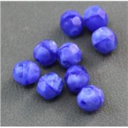 Firepolished Crystal Dark Blue Coral 6mm ea