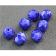 Firepolished Crystal Dark Blue Coral 8mm ea