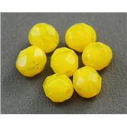 Firepolished Crystal Milky Yellow 8mm ea