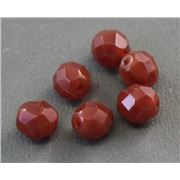 Firepolished Crystal Milky Caramel 8mm ea