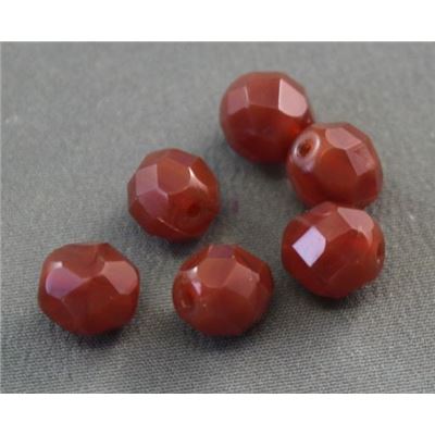 Firepolished Crystal Milky Caramel 8mm ea