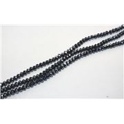 Crystal Faceted Melon Strands Black Lustre Opaque 8mm ea