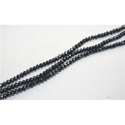 Crystal Faceted Melon Strands Black Lustre Opaque 8mm ea